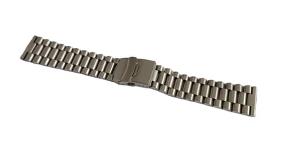 Stalux Uhrenarmband 24mm > Edelstahl massiv silbern matt Verlauf