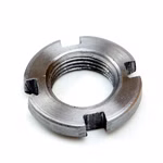 Tuerca deslizante KM0 10x18x4mm según DIN 981 PP190001 La contratuerca se utiliza para fijar conexiones eje-cubo, por ejemplo, una rueda dentada en un eje, aplicando presión axial.