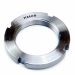 The locknut is used to fix shaft-hub connections, e.g. a gearwheel on a shaft, by applying axial pressure.