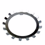 Placa de cierre MB17 85x119x1,8mm según DIN 5406 PP180002 Las arandelas de seguridad según DIN 5406 son componentes especiales que se utilizan para asegurar tuercas de eje, en particular tuercas de seguridad según DIN 981 KM, y otros componentes en ejes.