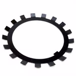 Piastra di bloccaggio MB27 135x185x2mm secondo DIN 5406 PP180008 Le rondelle di sicurezza a norma DIN 5406 sono componenti speciali utilizzati per fissare i dadi per alberi, in particolare i controdadi a norma DIN 981 KM, e altri componenti sugli alberi.
