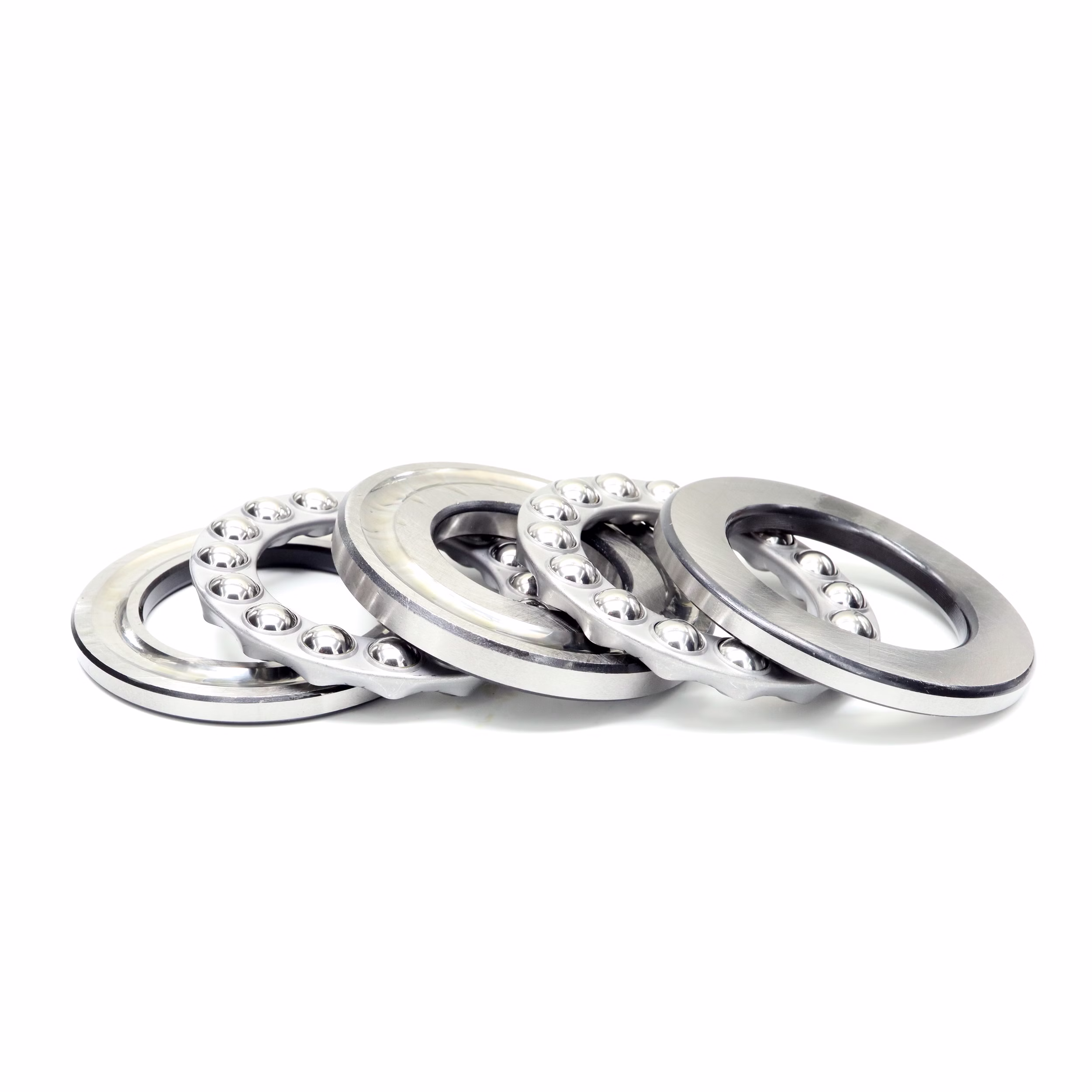 Axial deep groove ball bearings 52211 45x90x45 to DIN 711 PP170023 Axial deep groove ball bearings are pre-assembled units that can support high axial forces. They consist of various parts such as shaft washer, housing washer, ball and cage assembly and washer, which can be installed separately.