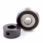 The bearing set with widened inner ring and grub screws is ideal for mounting on a shaft in a housing bearing and can withstand high loads.