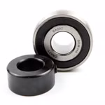 The bearing set with widened inner ring and grub screws is ideal for mounting on a shaft in a housing bearing and can withstand high loads.