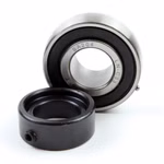 The bearing set with widened inner ring and grub screws is ideal for mounting on a shaft in a housing bearing and can withstand high loads.