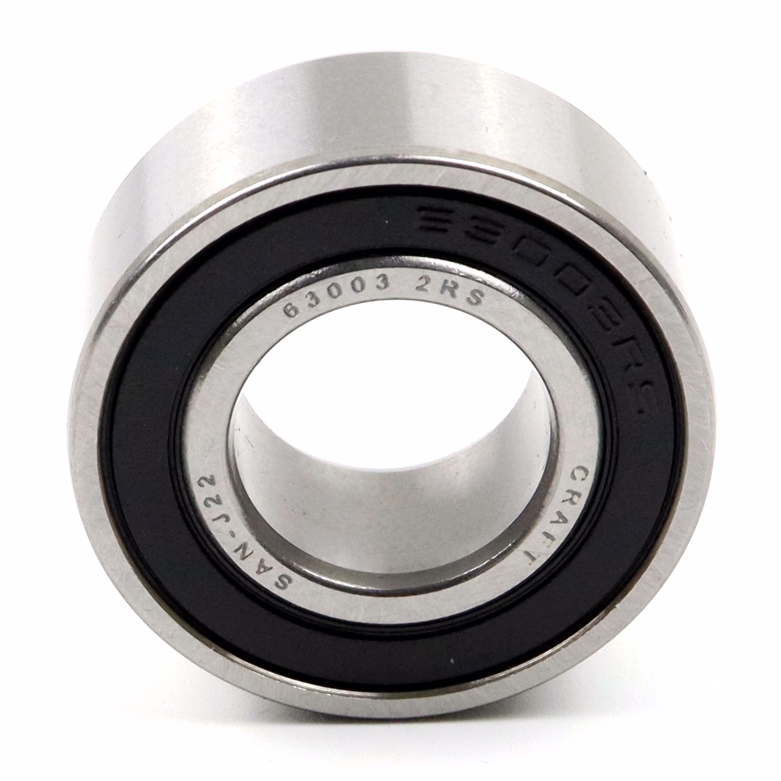 Cuscinetto a sfere a gola profonda 63003 2RS, 17x35x14mm, DIN 625 ISO 15, cuscinetto radiale ad alta velocità, a basso attrito, scorrevole, ideale per trasmissioni di veicoli e macchinari industriali PP010280 cuscinetto a sfere cuscinetto radiale macchina estrattore cuscinetto a grasso cuscinetto a sfere albero a sfere anello di tenuta disco di copertura gabbia in acciaio gomma alloggiamento stretto sciolto din 625 tabella cuscinetto volvente cuscinetto a stris