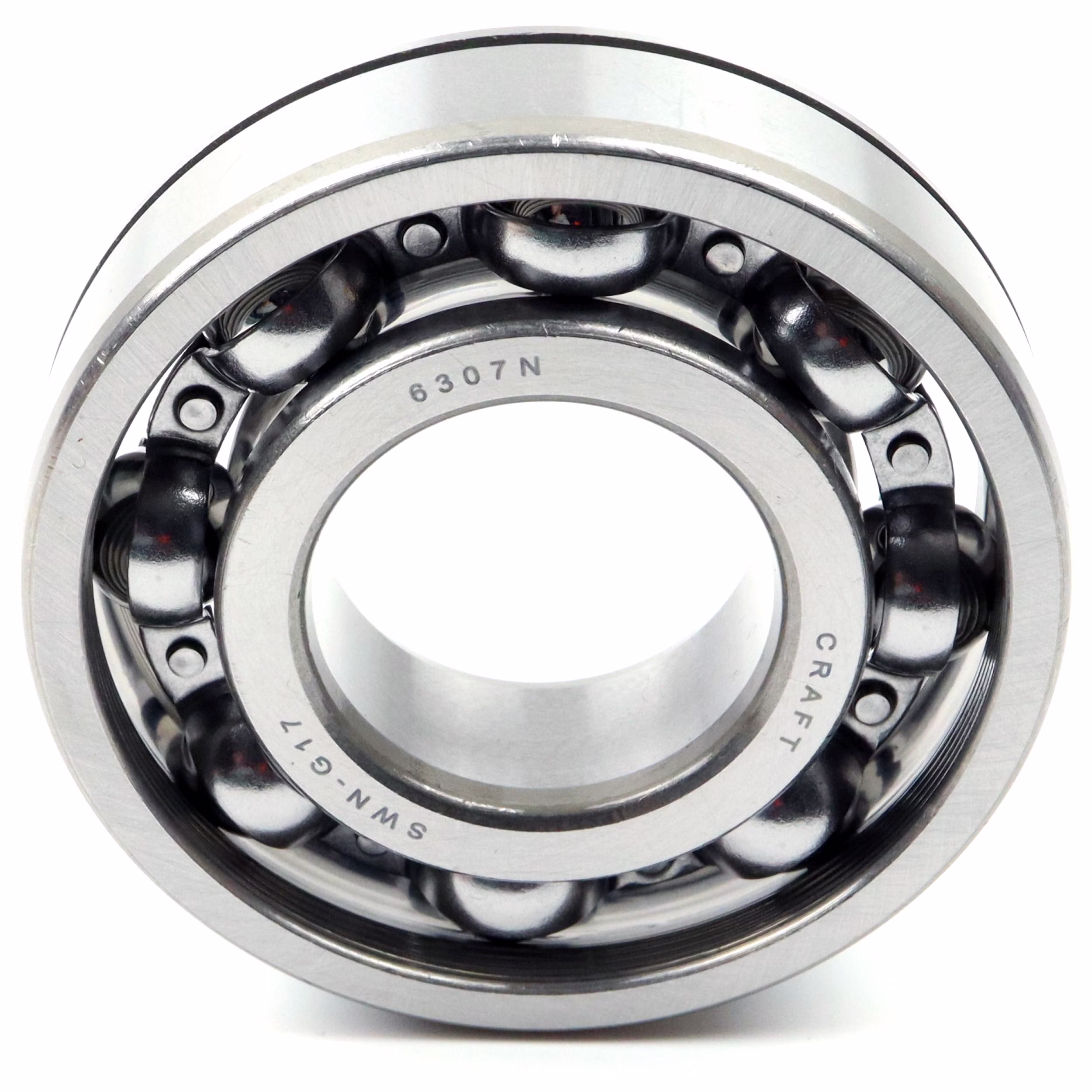 Rodamiento rígido a bolas 6307 N, 35x80x21mm, DIN 625 ISO 15, rodamiento radial de alta velocidad, baja fricción, funcionamiento suave, ideal para transmisiones de vehículos y maquinaria industrial. PP010353 rodamiento de bolas rodamiento radial extractor engrasador rodamiento rígido de bolas eje de bolas anillo obturador tapa disco caucho jaula de acero alojamiento apretado suelto din 625 tabla rodamiento cojinete de deslizamiento juego c3 c4 rodamiento de ag