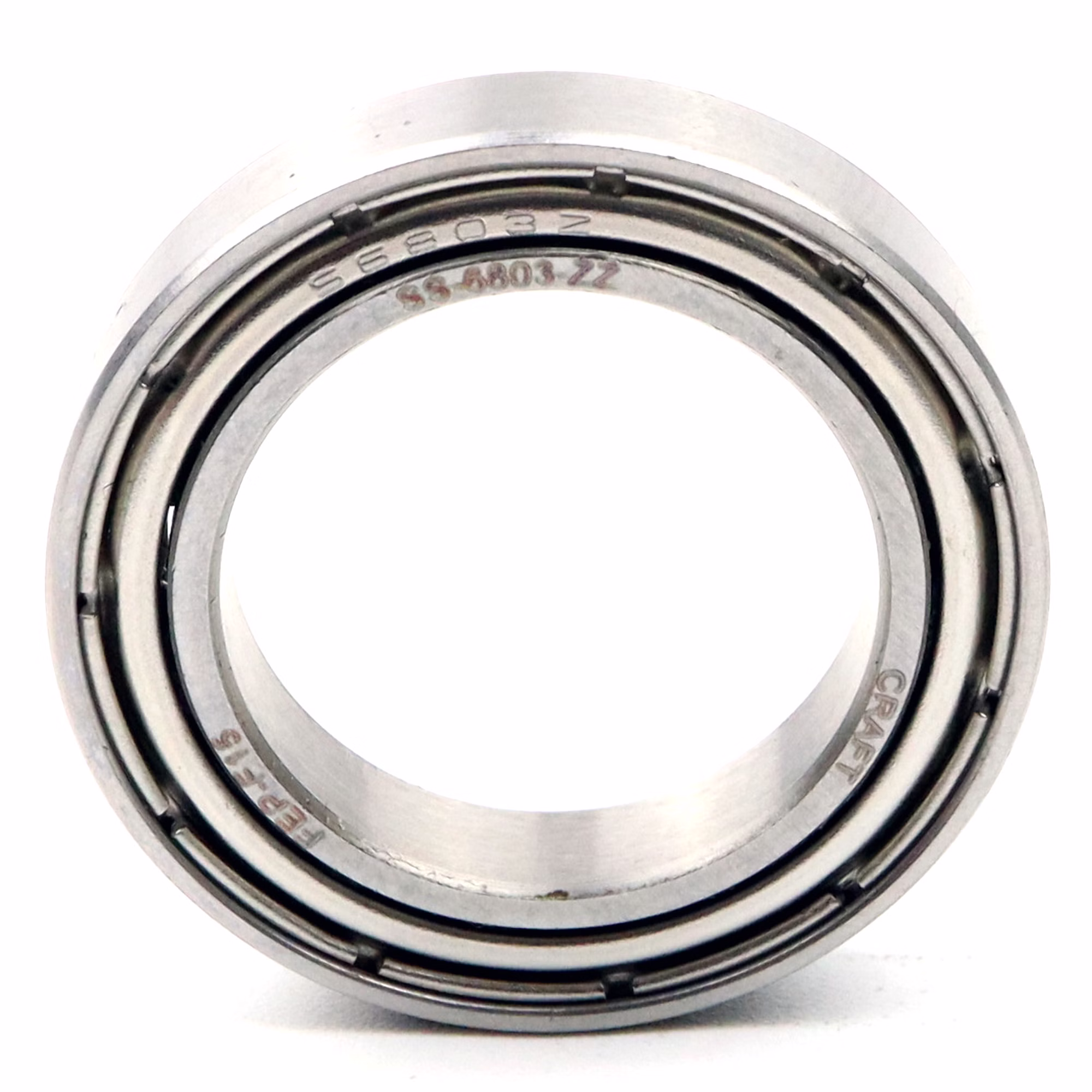 Cuscinetto a sfere a gola profonda SS-6803 ZZ 17x26x5mm, DIN 625 ISO 15, cuscinetto radiale ad alta velocità, a basso attrito, scorrevole, in acciaio inossidabile di alta qualità PP010452 cuscinetto a sfere cuscinetto radiale macchina estrattore cuscinetto a grasso cuscinetto a sfere albero a sfere anello di tenuta disco di copertura gabbia in acciaio gomma alloggiamento stretto sciolto din 625 tabella cuscinetto volvente cuscinetto a stris