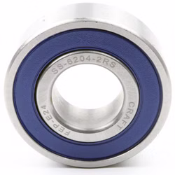 Cuscinetto a sfere a gola profonda SS-6204 2RS 20x47x14mm, DIN 625 ISO 15, cuscinetto radiale ad alta velocità, a basso attrito, scorrevole, in acciaio inossidabile di alta qualità PP010467 cuscinetto a sfere cuscinetto radiale macchina estrattore cuscinetto a grasso cuscinetto a sfere albero a sfere anello di tenuta disco di copertura gabbia in acciaio gomma alloggiamento stretto sciolto din 625 tabella cuscinetto volvente cuscinetto a stris