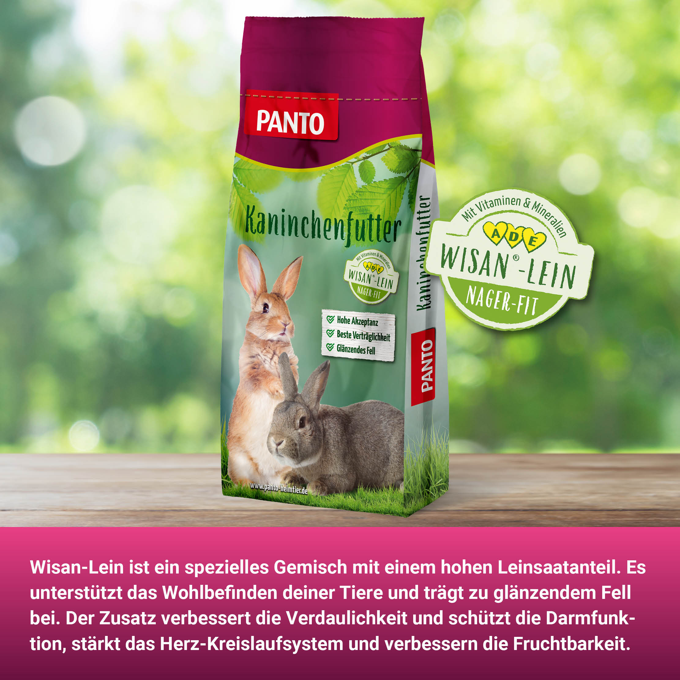 PANTO® Kräuterkanin · Kaninchenfutter für Zucht & Mast · Mit Kräutern · 25 Kg PANTO® Kräuterkanin · Kaninchenfutter für Zucht & Mast · Mit Kräutern · 25 Kg