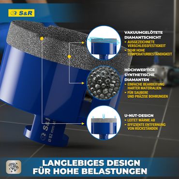 M14 Diamant-Bohrkronen-Set – 6-teilig Für Fliese Produktbild-Vorschau 1