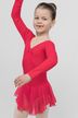 Long-sleeved ballet leotard "Anna" with chiffon skirt, hot pink 1