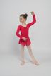Long-sleeved ballet leotard "Anna" with chiffon skirt, hot pink 3