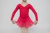 Long-sleeved ballet leotard "Anna" with chiffon skirt, hot pink 4