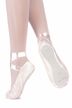 Satin ballet slippers "Terry" with satin ribbon, full leather sole, pink 1
