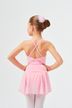 Ein Mädchen in einem rosa Ballett-Outfit steht mit den Händen in den Hüften und blickt von der Kamera weg. 2