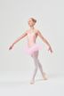 Eine junge Balletttänzerin in einem rosa Tutu und Strumpfhosen posiert. 3