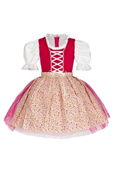Ein traditionelles Mädchenkleid mit weißer Bluse