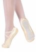 Satin ballet slippers "Nicky", full leather sole, champagne 1