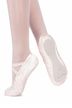 Satin ballet shoes "Nicky", full leather sole, pink 1
