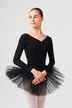 Long-sleeved Ballet tutu "Romy" with rhinestone appliqué, black 1