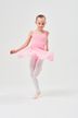 Junges Mädchen in einem rosa Ballett Trikot und weißen Strumpfhosen tanzt Ballett. 5