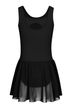 Body da danza "Bella" con spalline larghe e gonna in chiffon, nero 3
