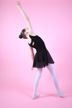 Body da danza "Bella" con spalline larghe e gonna in chiffon, nero 5