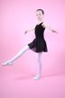 Body da danza "Bella" con spalline larghe e gonna in chiffon, nero 1