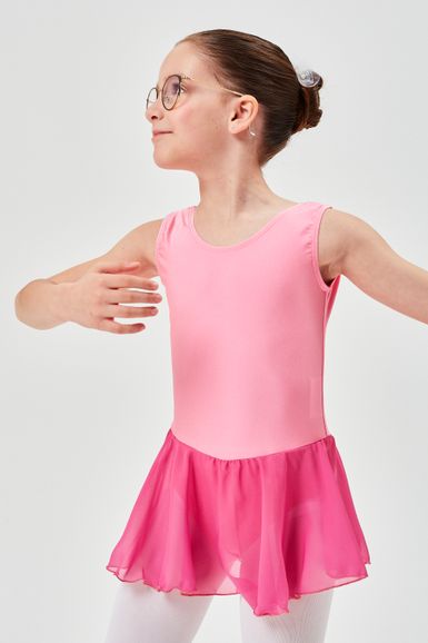 ballet leotard "Polly" with chiffon skirt, dusky pink