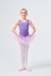 Junges Mädchen in einem lila Ballett Trikot und Tutu posiert in Ballettposition. 3