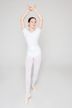 Short-sleeved ballet leotard "Lisa" with rhinestone appliqué, white 3