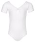 Short-sleeved ballet leotard "Lisa" with rhinestone appliqué, white 5