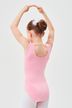Ballet leotard "Cora" with wide straps and lace insert, pink 2