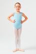 ballet leotard "Emilia", wide straps with mesh insert, light blue 3