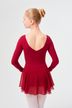 Long-sleeved ballet leotard "Anna" with chiffon skirt, burgundy 2