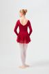 Long-sleeved ballet leotard "Anna" with chiffon skirt, burgundy 4
