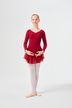 Long-sleeved ballet leotard "Anna" with chiffon skirt, burgundy 3