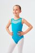 Ballet leotard "Emilia" with wide straps and mesh insert, petrol 1