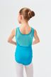 Ballet leotard "Emilia" with wide straps and mesh insert, petrol 2