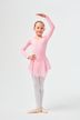 Long-sleeved ballet leotard "Anna" with chiffon skirt, pink 3