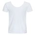 Einfaches weißes Kurzarm-T-Shirt mit Rundhalsausschnitt.