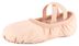Ein einzelner rosa Ballettschuh mit elastischen Riemen