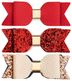 Drei dekorative Haarspangen in Schleifenform in den Designs Rot 1