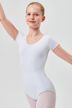 Short-sleeved ballet leotard "Sally", white 1