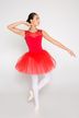 Ballet tutu "Lottie", wide straps with lace insert, red 3
