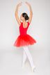 Ballet tutu "Lottie", wide straps with lace insert, red 5