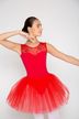 Ballet tutu "Lottie", wide straps with lace insert, red 1