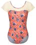 Orangefarbener Ballettanzug mit Blumenmuster 5