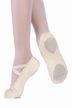 Ballet shoes "Charlie" made of linen, split leather sole, sand 1